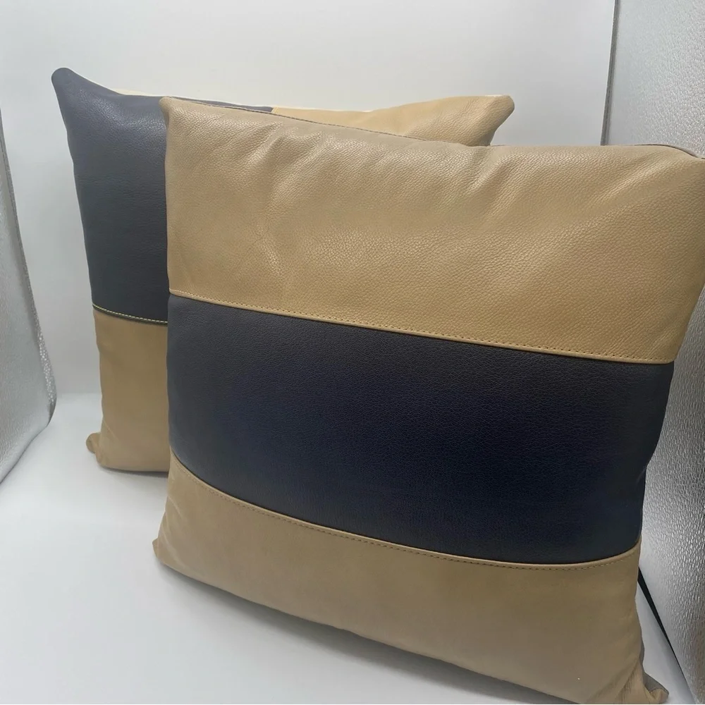 NEW Leather Luxury Pillow Cover (Only).Size 18x18